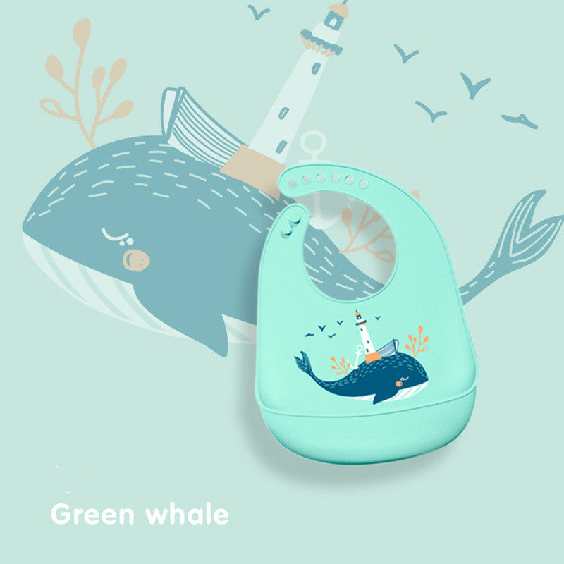 Easy-Clean Silicone Baby Bib with Spill Catcher