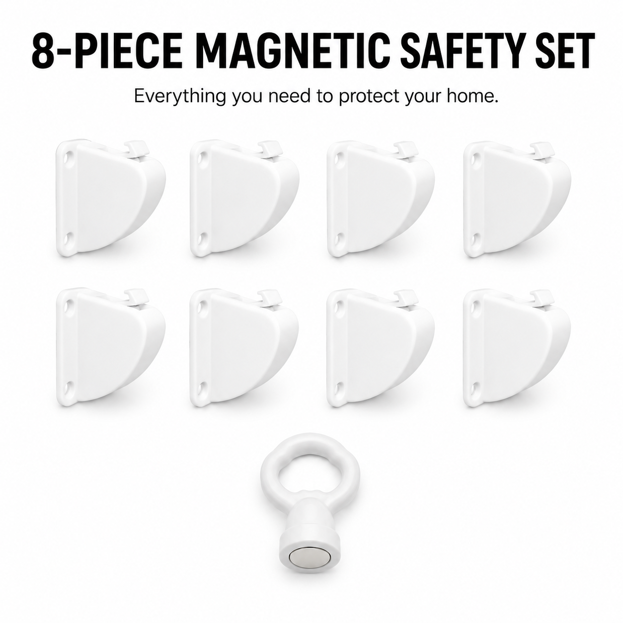 Invisible Magnetic Cabinet Locks — 8-Piece Baby Safety Set