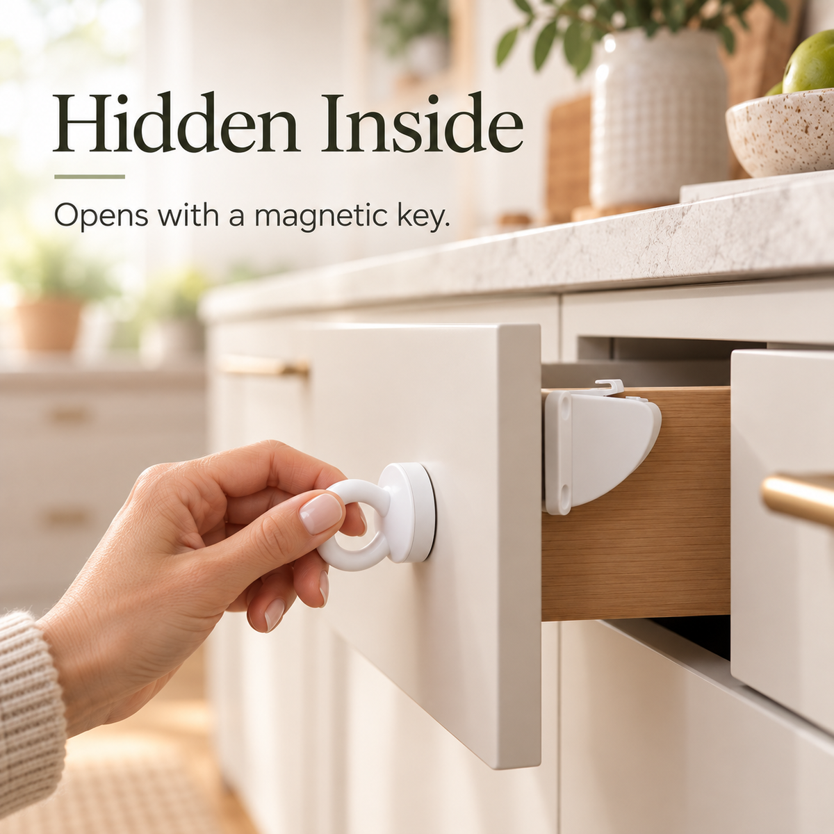 Invisible Magnetic Cabinet Locks — 8-Piece Baby Safety Set