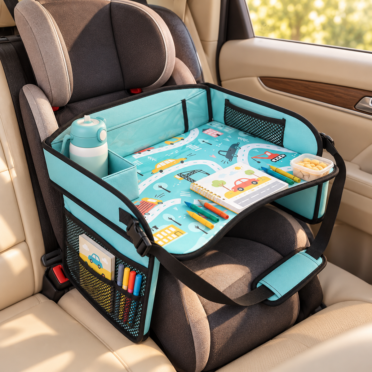 Kids Car Travel Tray & Activity Organizer