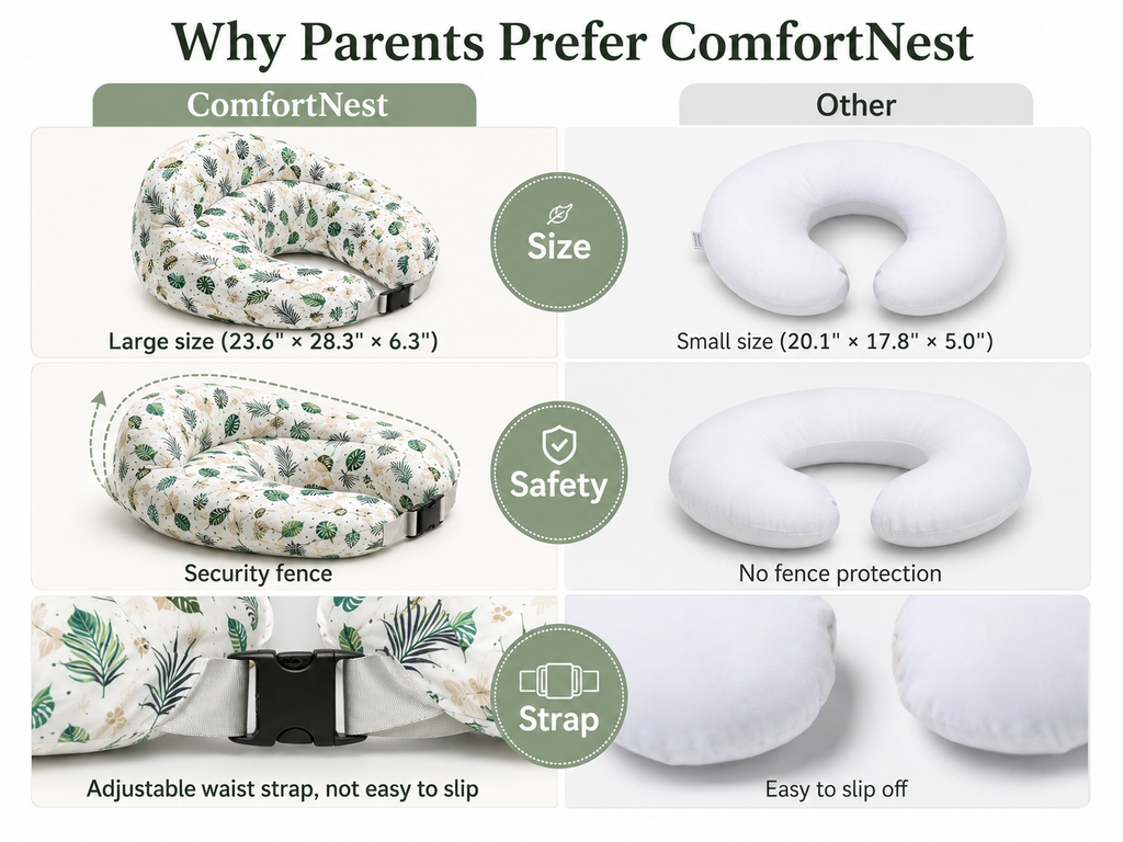 ComfortNest Nursing Support Pillow – Full-Body Feeding Comfort