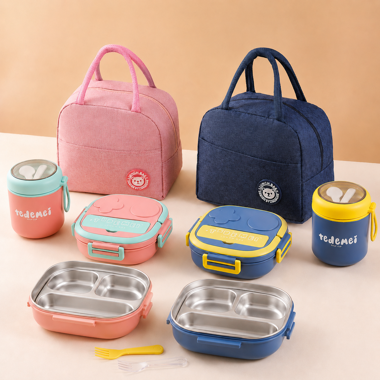 Complete Kids Lunch Kit — Bento Box, Insulated Bag & Soup Cup