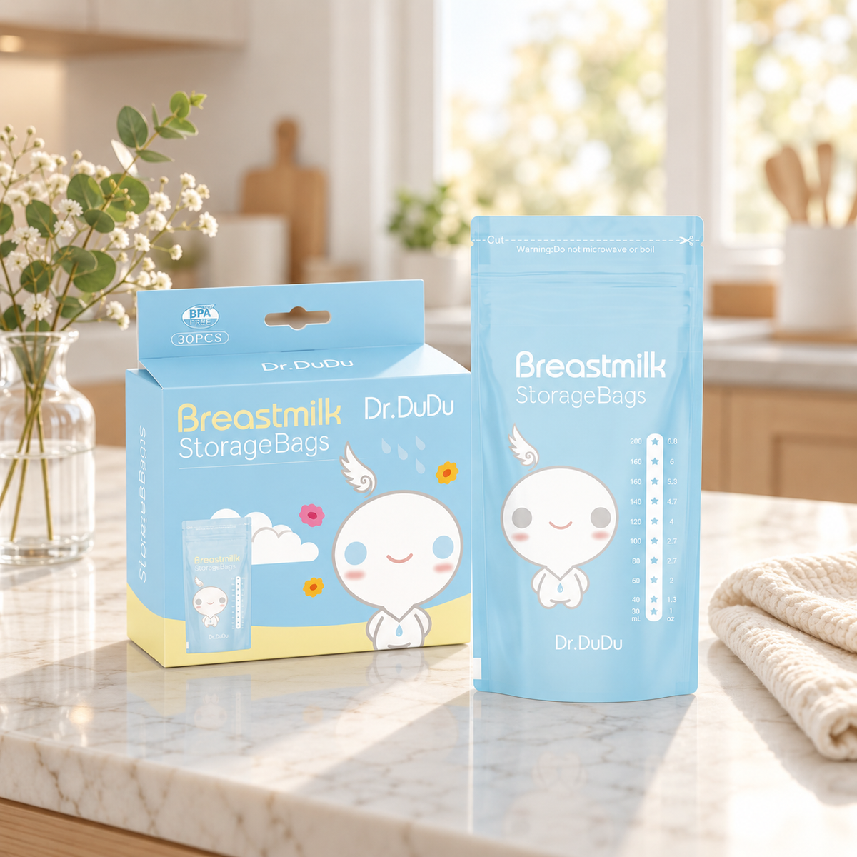 Baby Milk Storage Bags – Pack of 30, Freezer-Safe