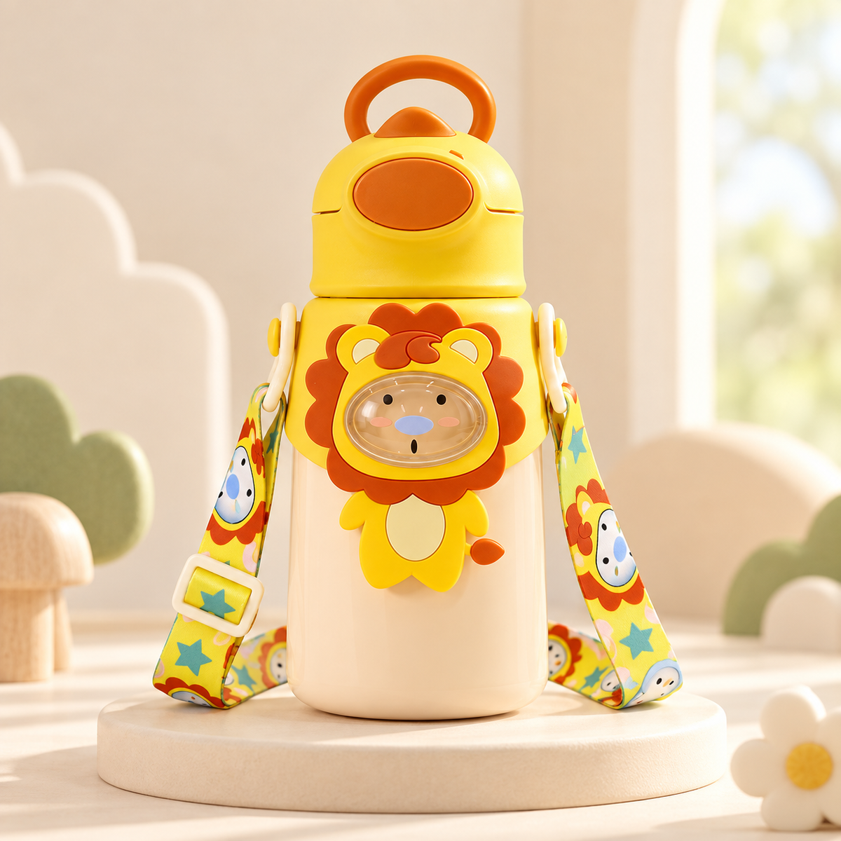 Dinosaur Baby Strap Double Lid Insulated Cup