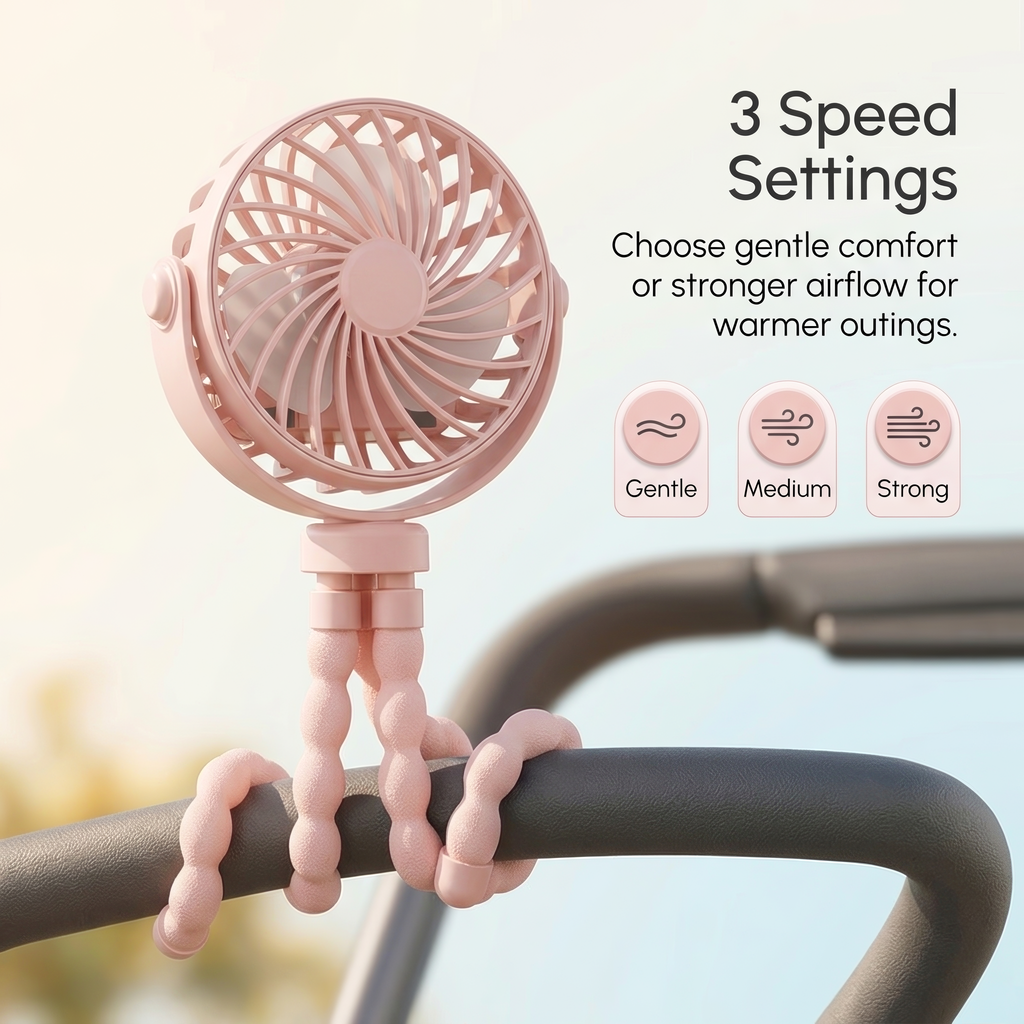 CoolGo Stroller Fan – Portable Clip-On Baby Fan