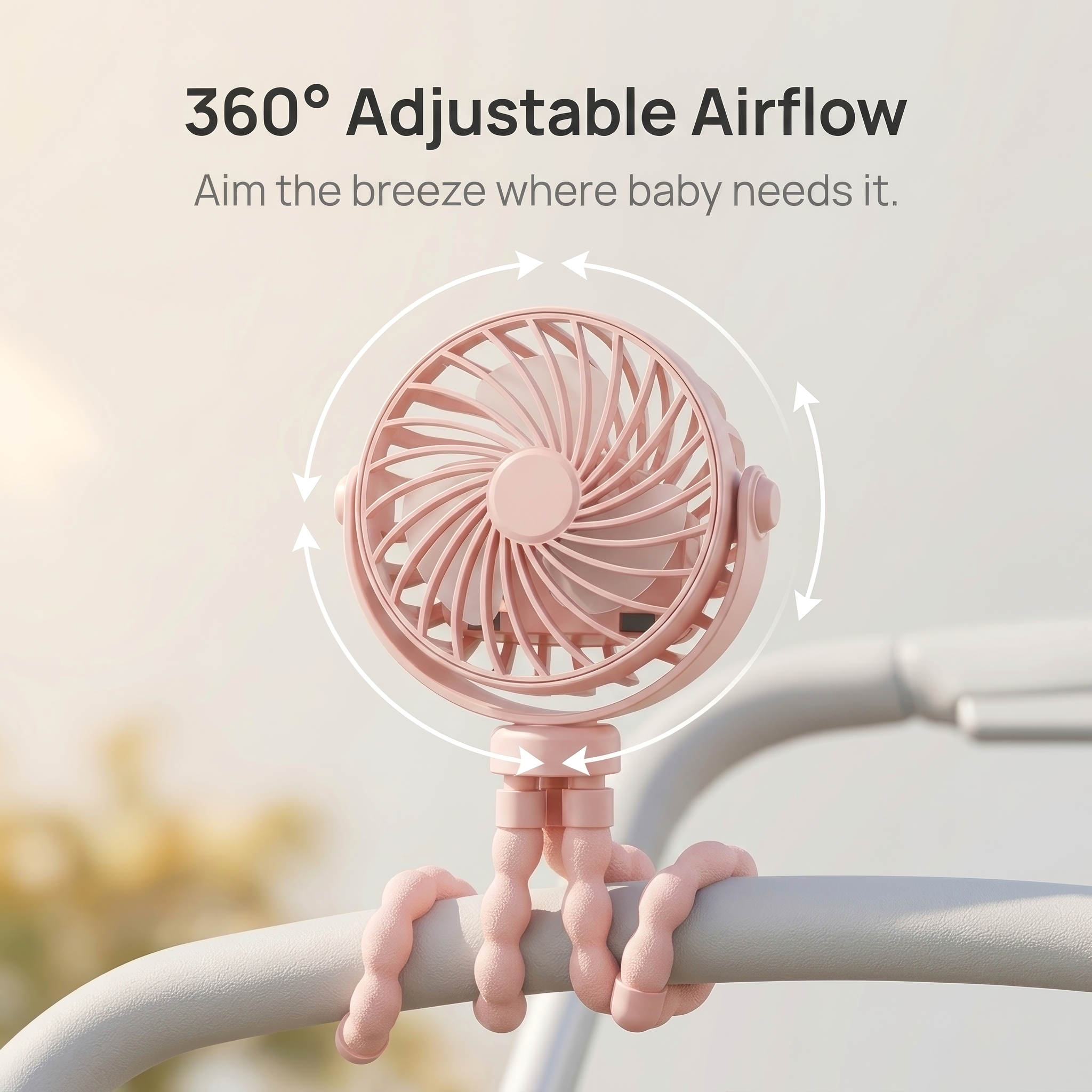 CoolGo Stroller Fan – Portable Clip-On Baby Fan