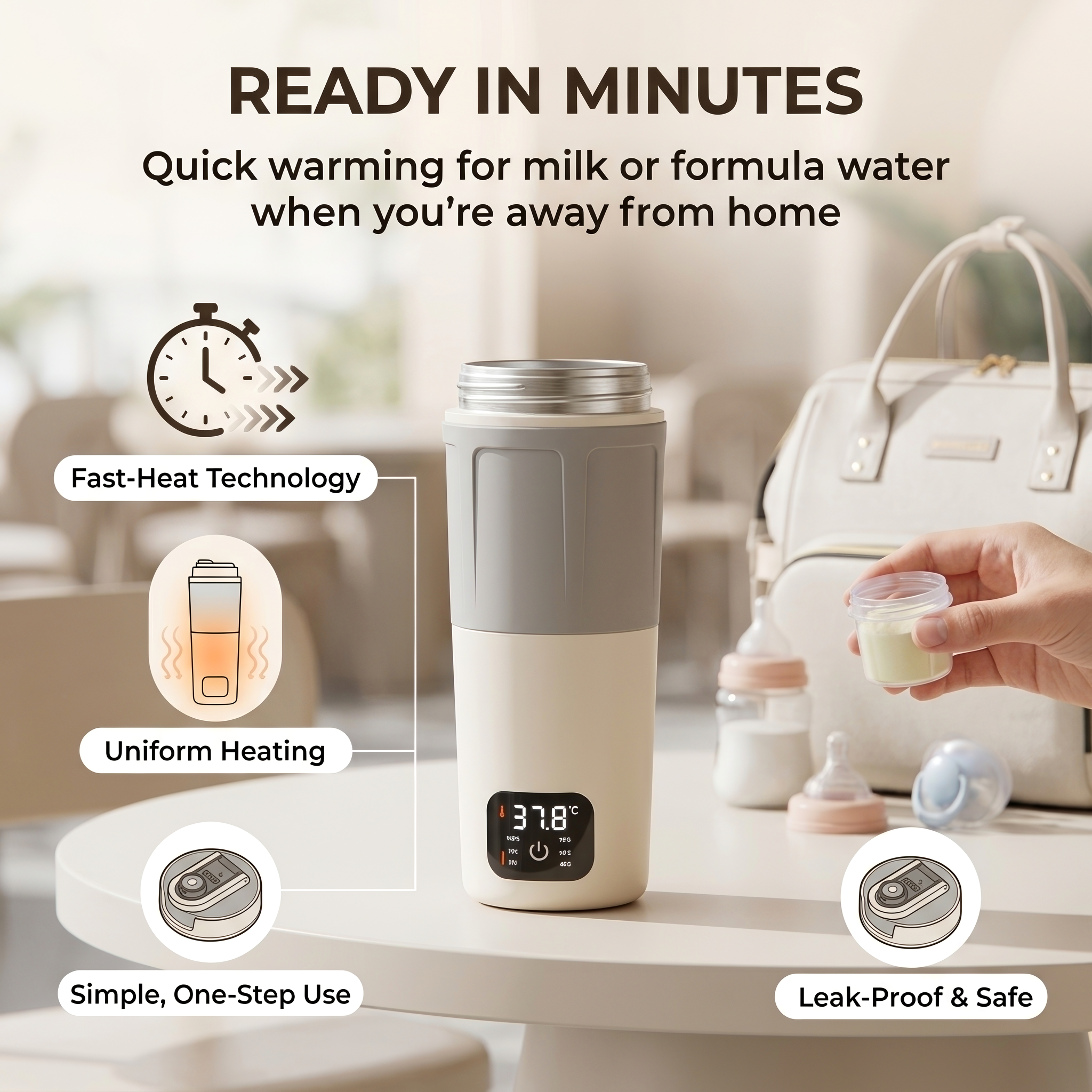 WarmGo Portable Formula & Milk Warmer